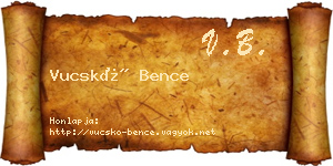 Vucskó Bence névjegykártya