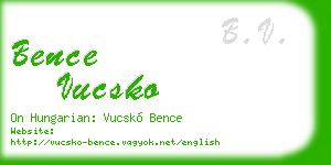bence vucsko business card