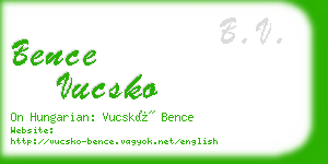 bence vucsko business card